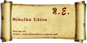Mikulka Edina névjegykártya